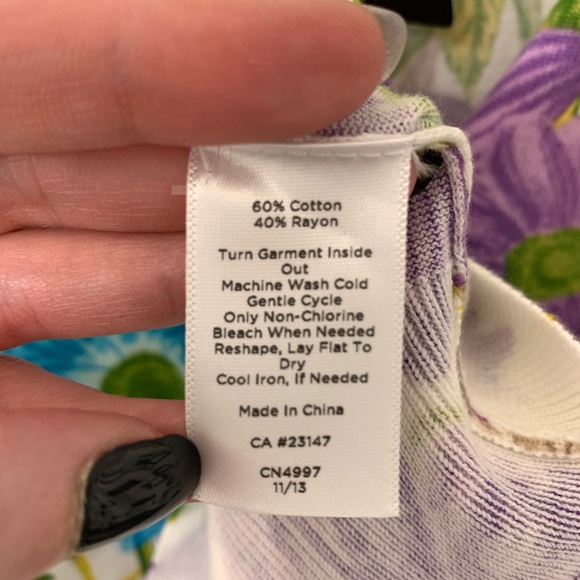 Talbots NWT blue, purple & yellow floral cardigan - Picture 10 of 10